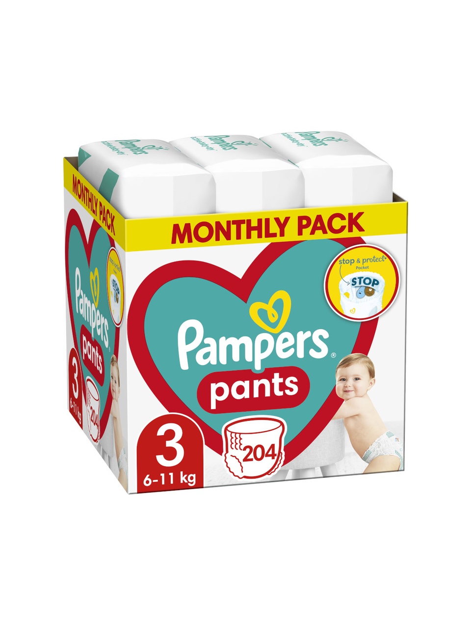 pampers 3 204 sztuk