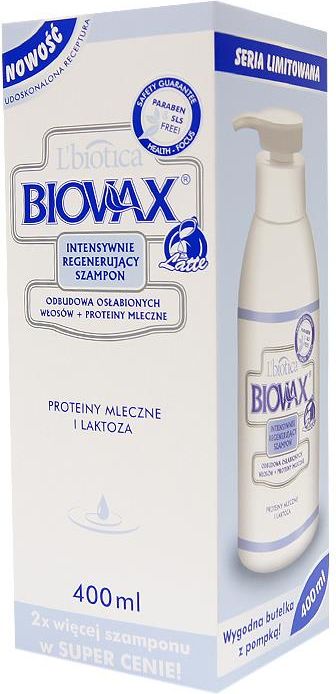 lbiotica biovax szampon do włosów osłabionych latte z proteinami