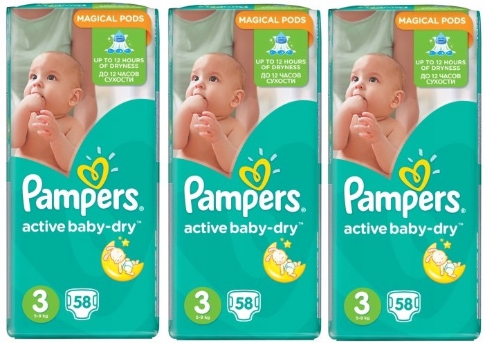 pampers active baby 3 174 szt