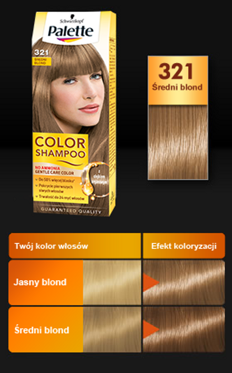 szampon koloryzujący palette średni blond efekty