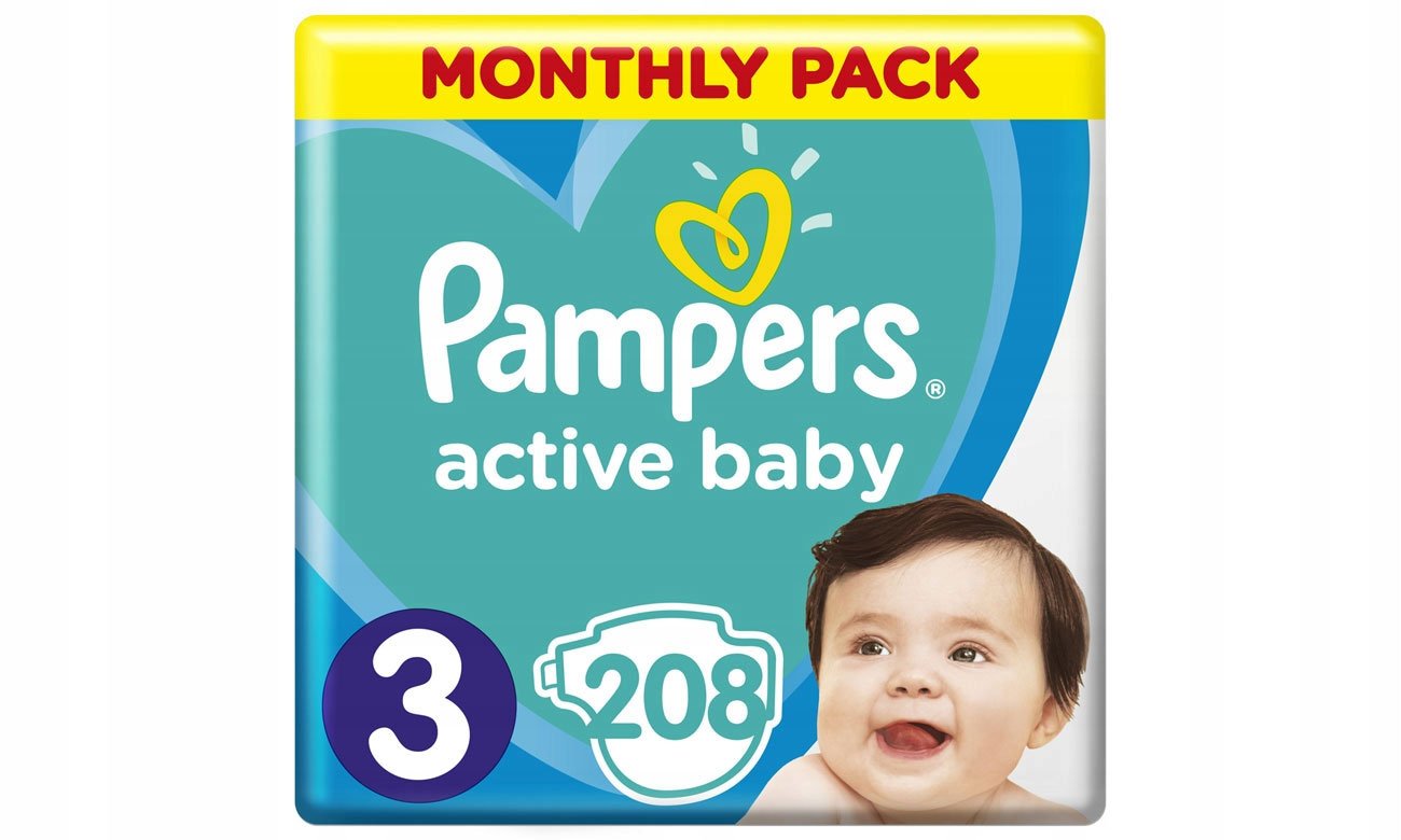 pampers active baby 3 midi 208 szt