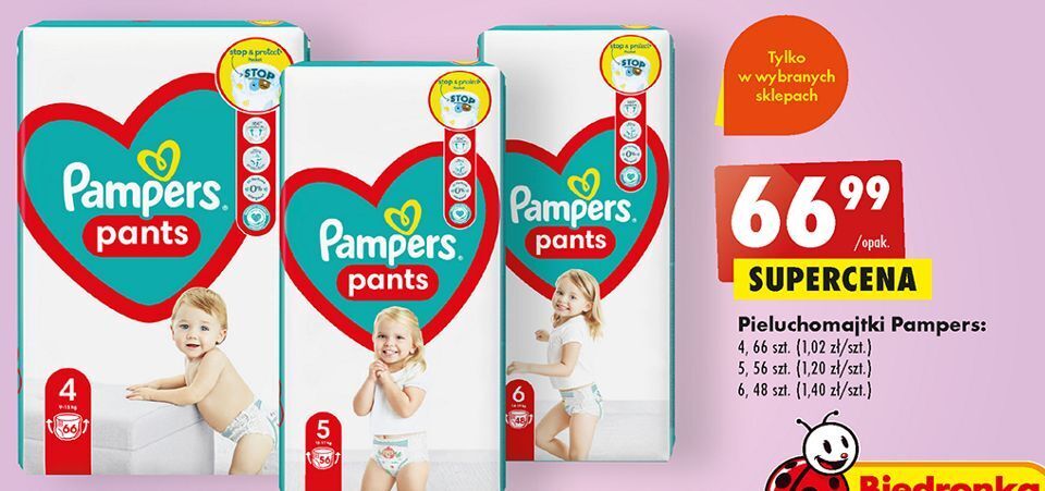 pieluchomajtki pampers biedronka 5