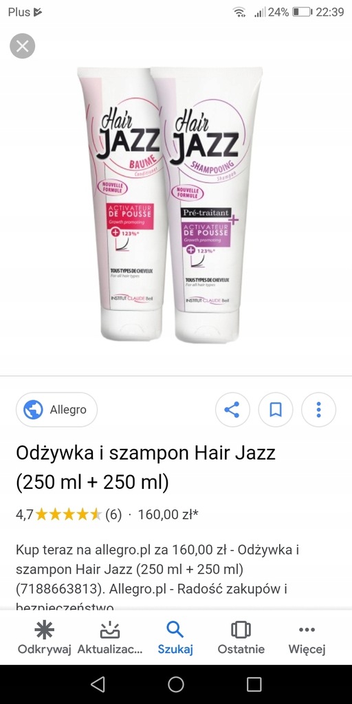 odżywka i szampon hair jazz allegro