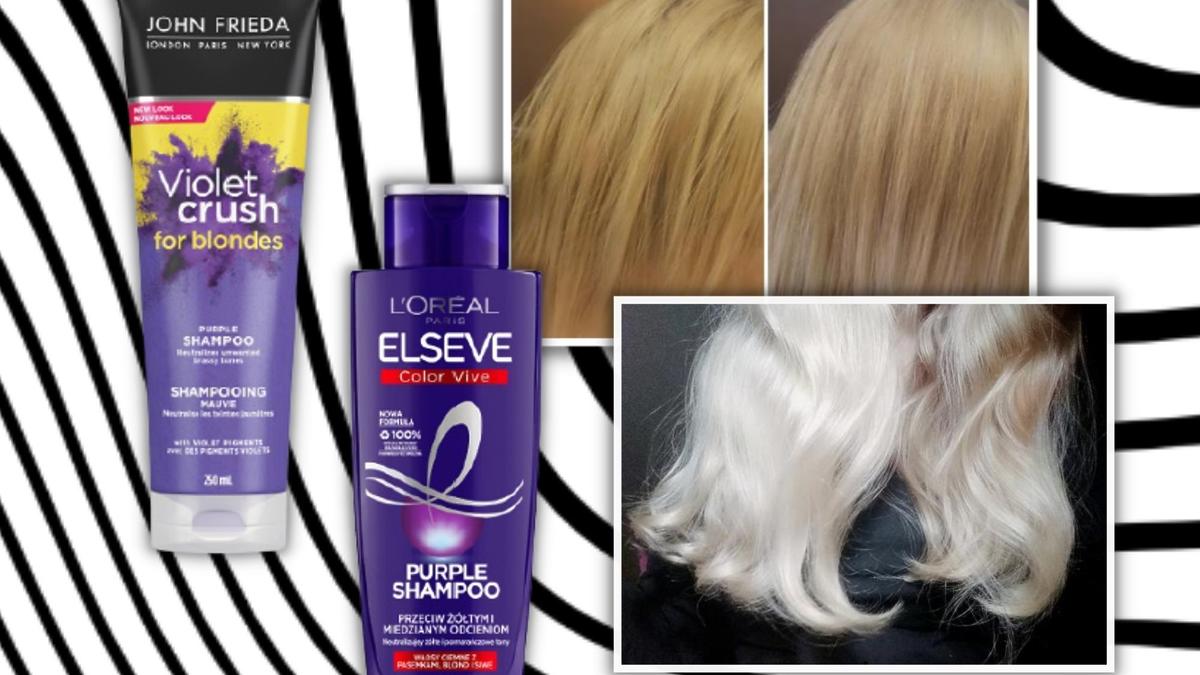 fioletowy szampon na ciemny żółty blond