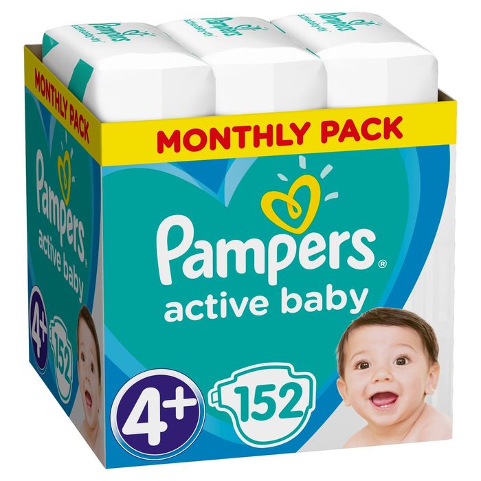 pampers pieluchy active baby 4+ maxi 152 szt