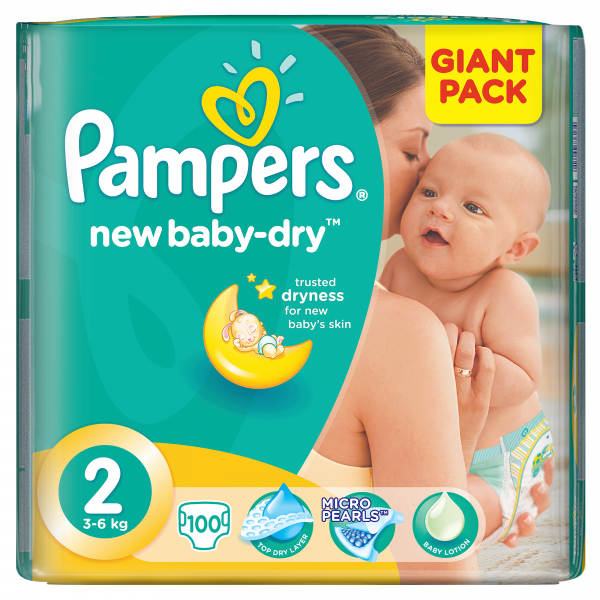 pampers new baby-dry pieluchy 2 mini 3-6 kg 80 szt