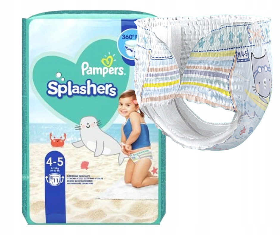 pampers splashers r4-5 11 jednorazowych pieluch do pływania