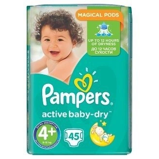 pampers active baby dry 4+ 45 szt