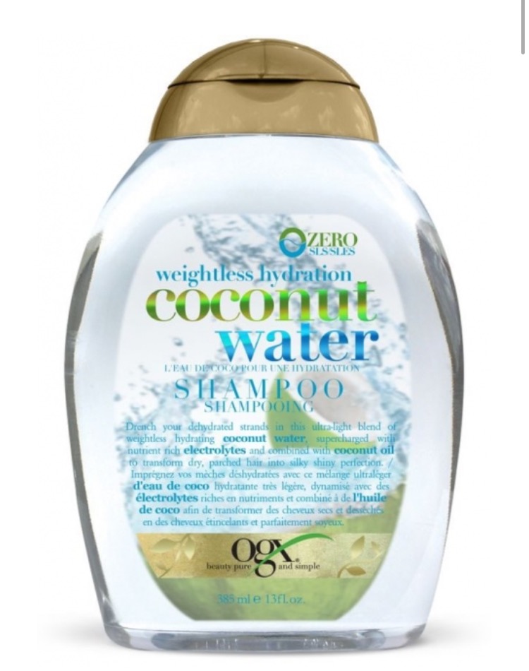 ogx nawilżający szampon z wodą kokosową coconut water