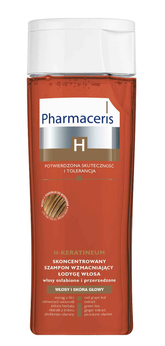 pharmaceris h keratineum szampon wzmacniający 250ml do wlosow oslabionym