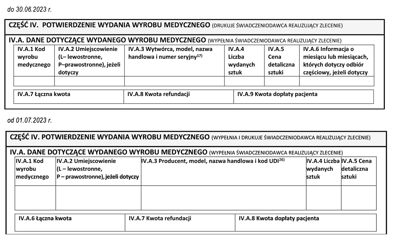 wzór zlecenia na pieluchomajtki