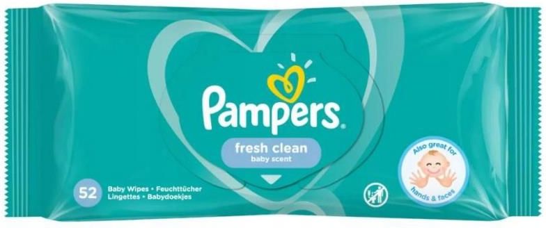 chusteczki nawilzane pampers fresh clean z wieczkiem