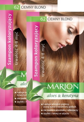 marion aloes & keratyna szampon koloryzujący ciemny blond