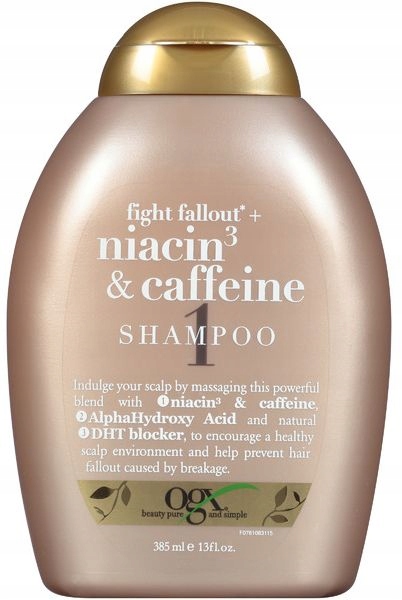 ogx szampon przeciw wypadaniu włosów niacin & caffeine