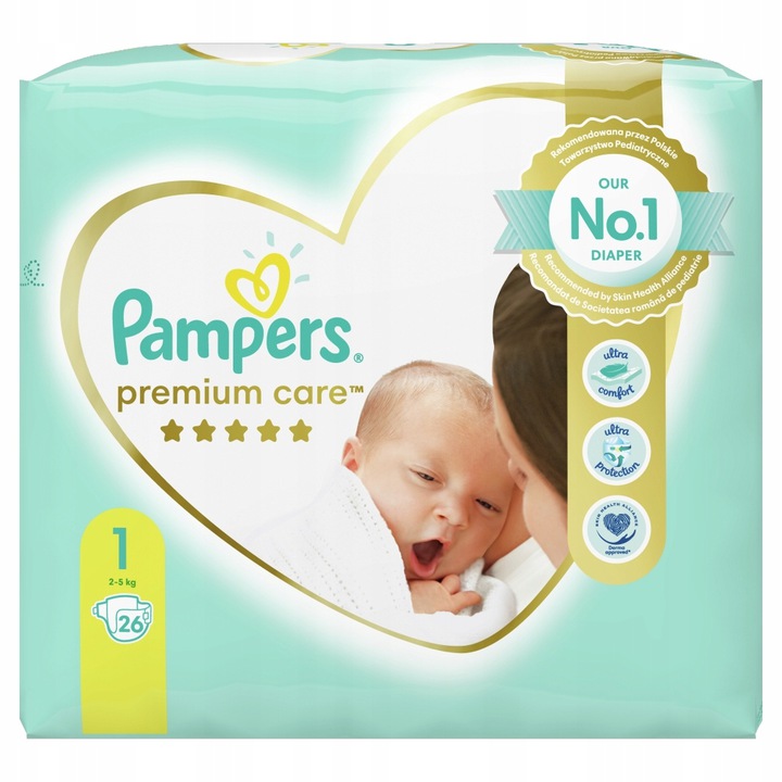 pampers premium care pieluchy rozmiar 1 newborn 2-5kg 88 sztuk