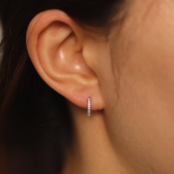diamond ear huggie earrings