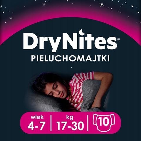 huggies drynites girl 17-30kg majteczki na noc 10szt pieluszki