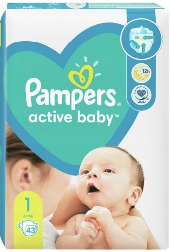 ampers new baby-dry pieluchy 1 newborn 43szt pieluszki