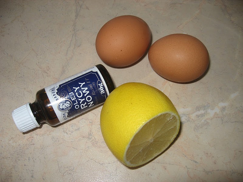 odżywka do włosów jajko olejek rycynowy cytryna