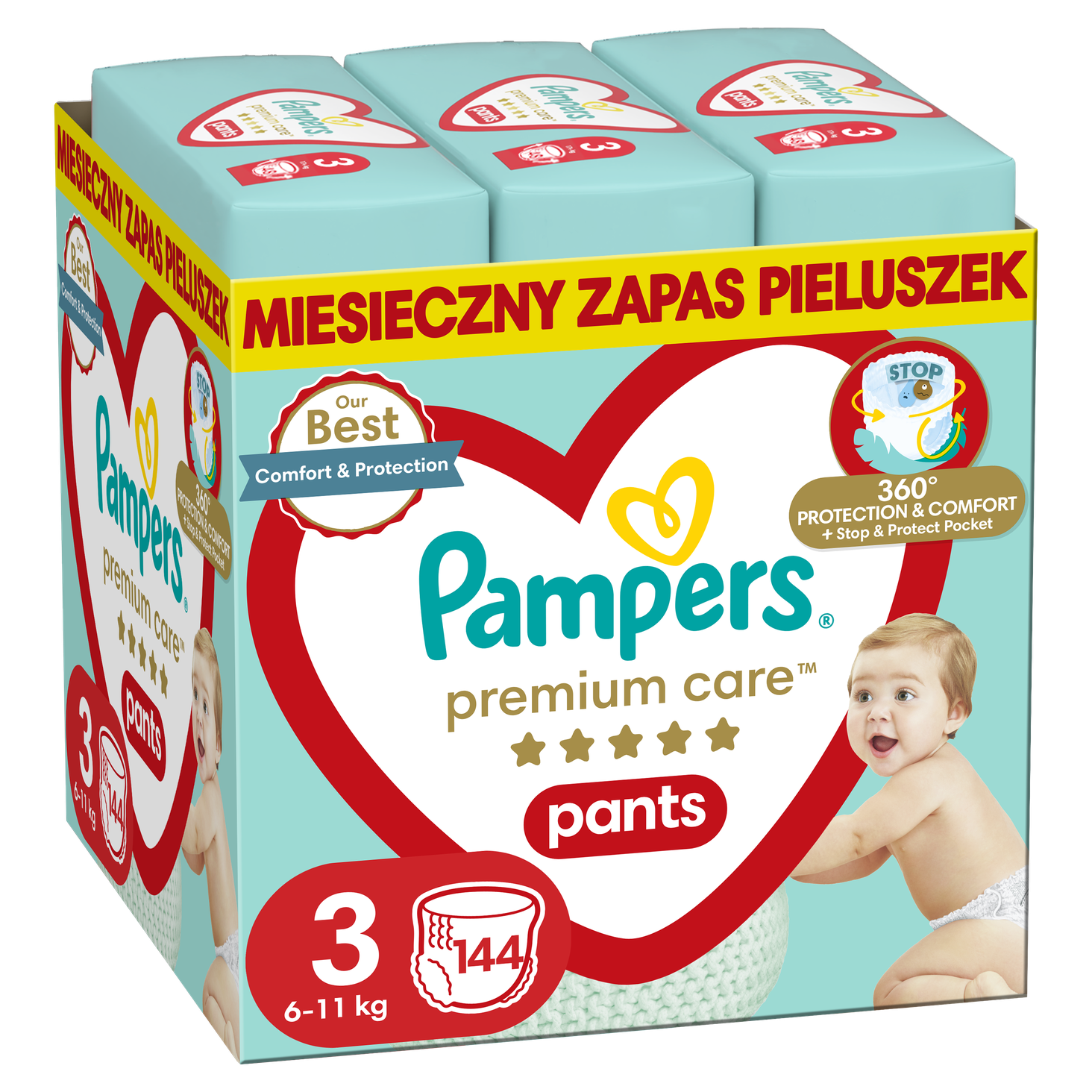 pieluchomajtki pampers premium care 3