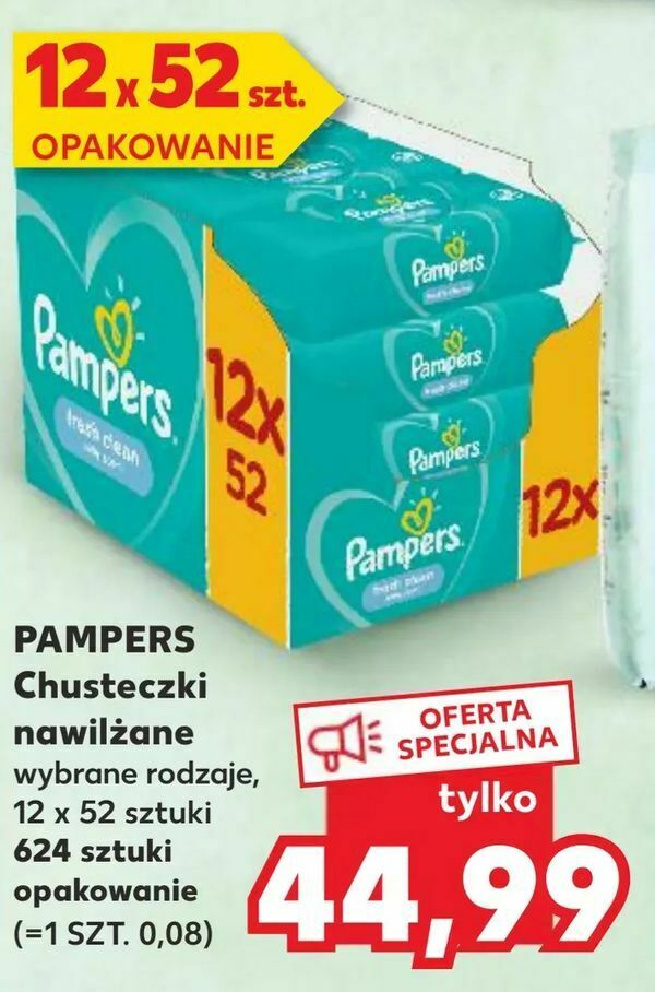 chusteczki pampers kaufland 3x48