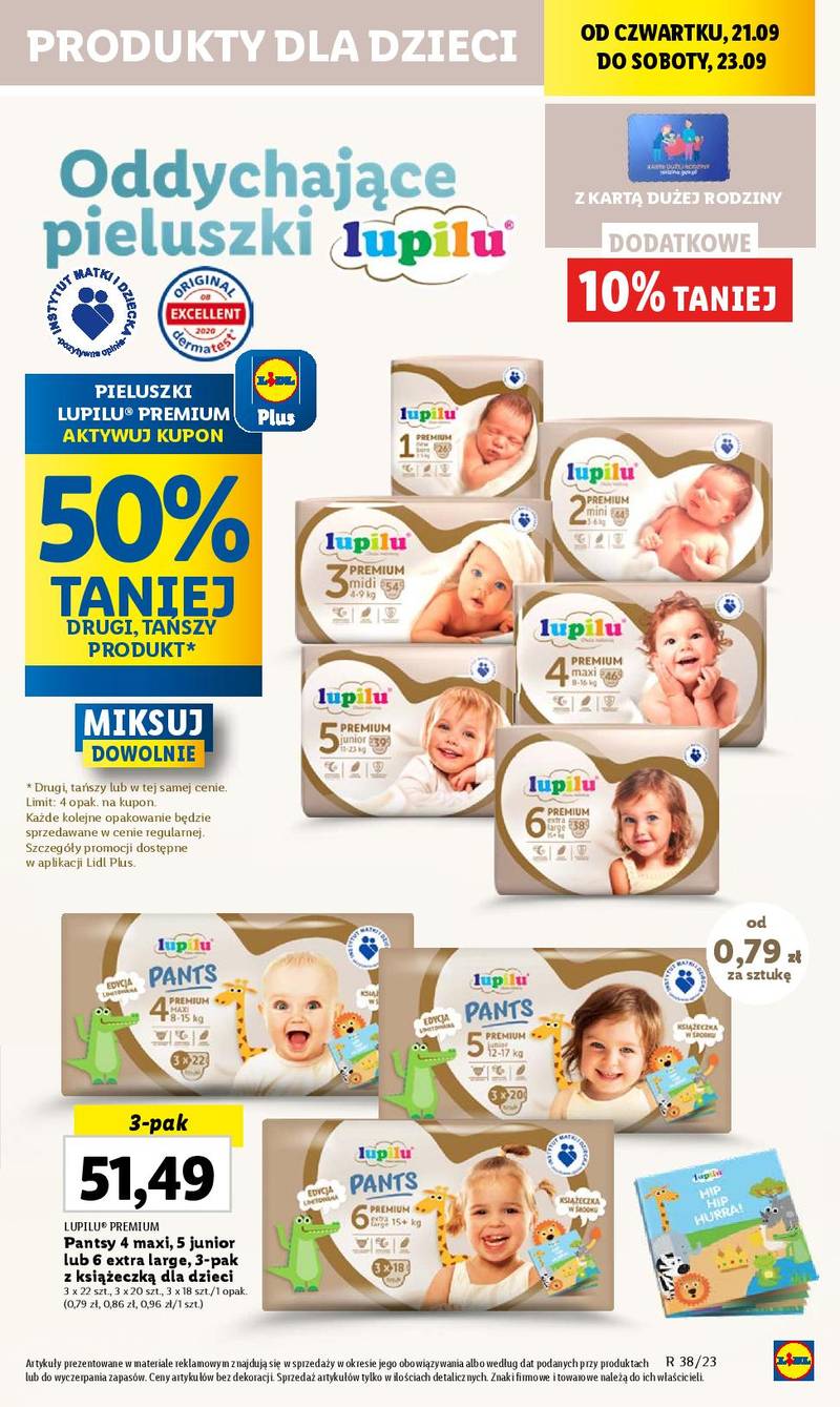 lidl pieluchy lupilu 18 zł