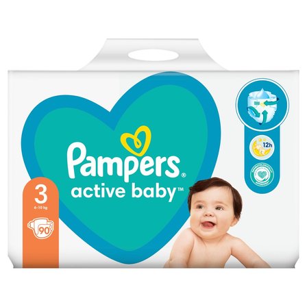 pampers active baby-dry pieluchy 3 midi 90 sztuk