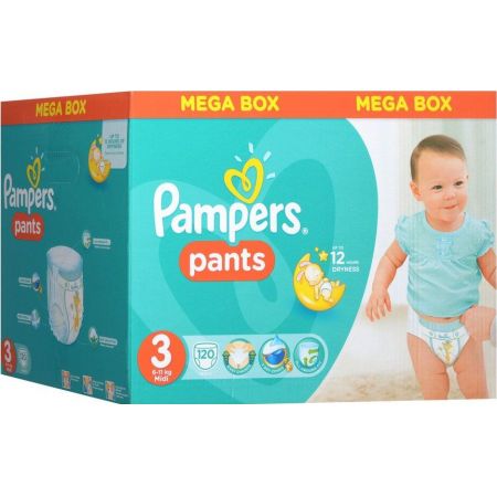 pampers pieluchomajtki pants 3 midi 120 szt