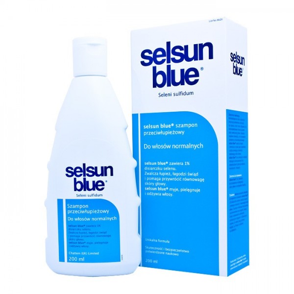 szampon przeciwłupieżowy kolor niebieski