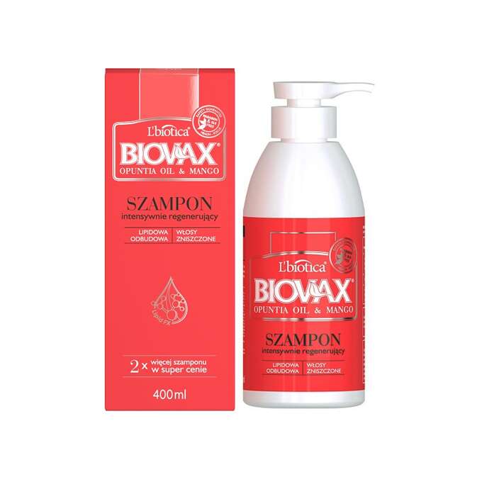 lbiotica biovax szampon intensywnie regenerujący olej z opuncji i mango