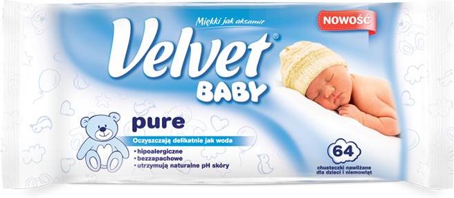 velvet baby chusteczki nawilżane sensitive 64 sztuk skład