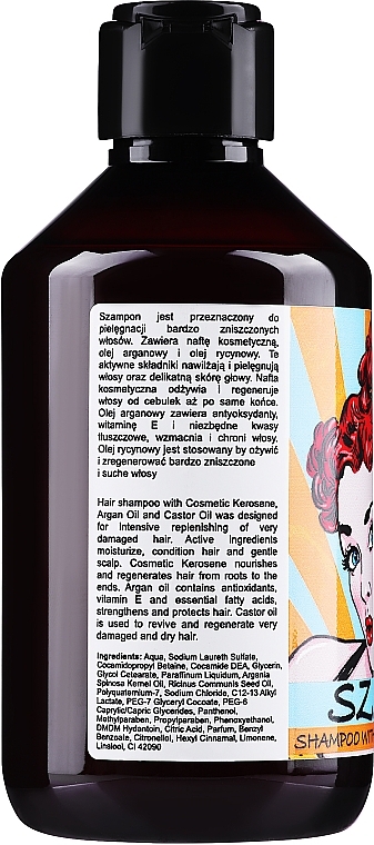 szampon z naftą kosmetyczną olejem arganowym i olejem rycynowym