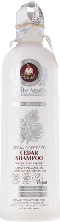 white agafia szampon do włosów cedrowy
