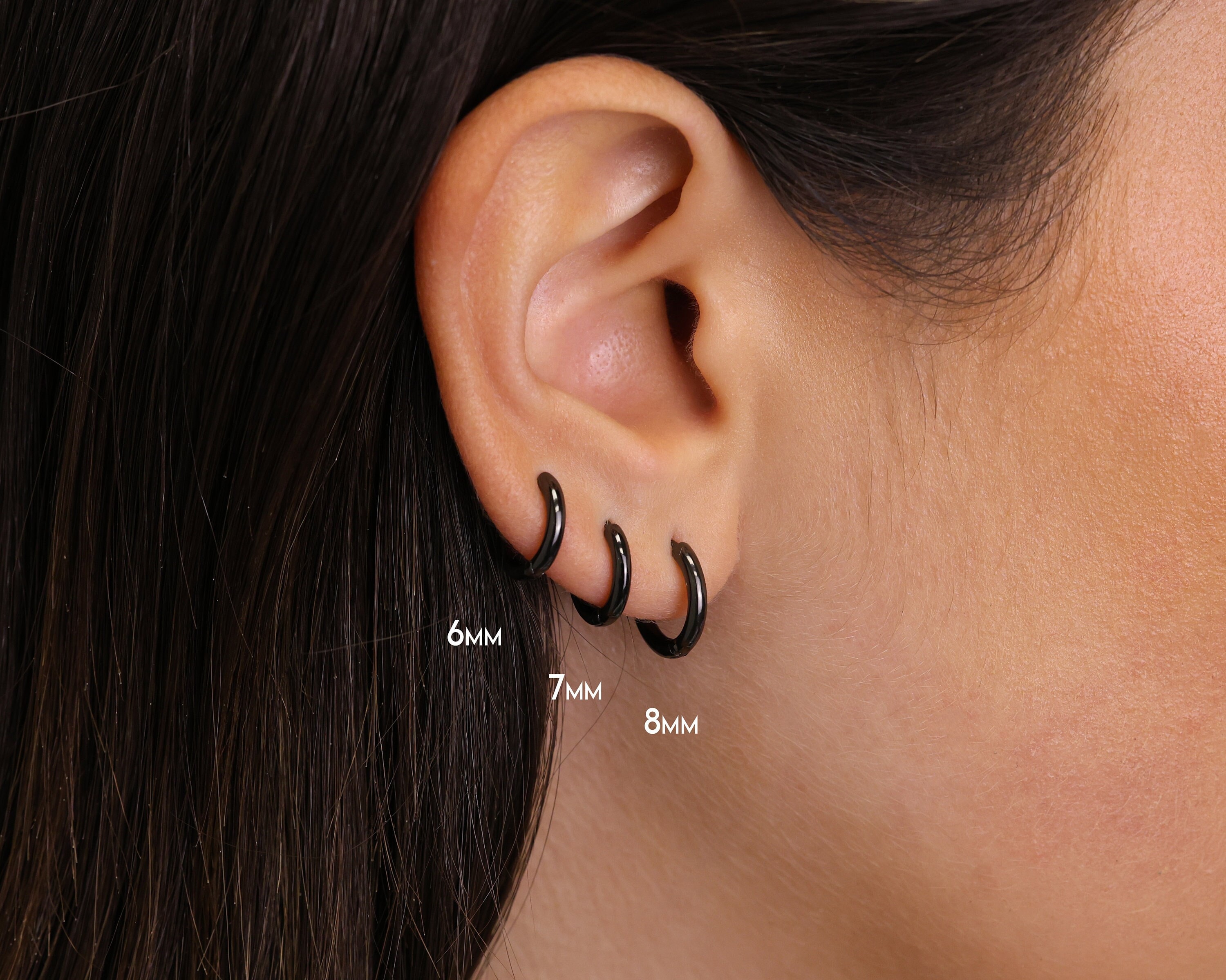 black huggie earrings