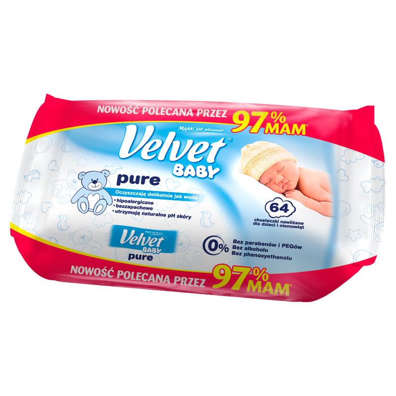 velvet baby pure chusteczki nawilżane