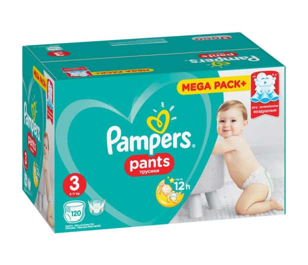 pampers pieluchomajtki pants 3 midi 120 szt