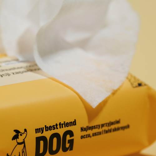 chusteczki nawilżane dla psów żółte