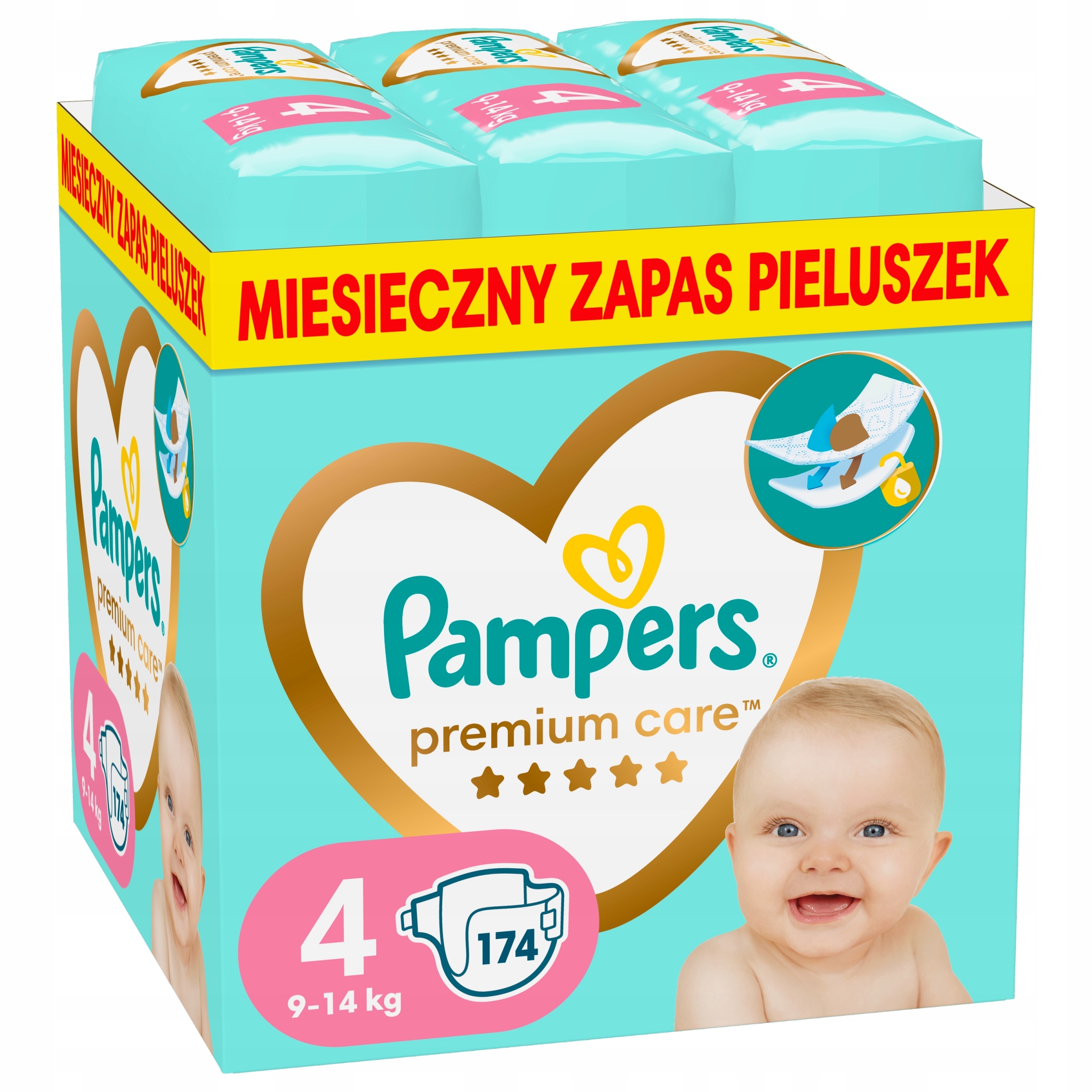 pampers active baby-dry pieluchy rozmiar 4 maxi 7-14kg 174 sztuk