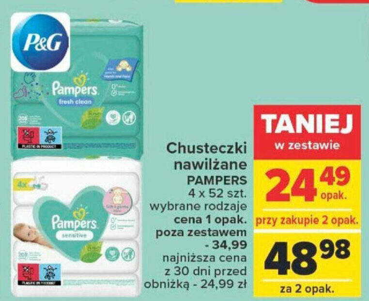 chusteczki pampers carrefour cena