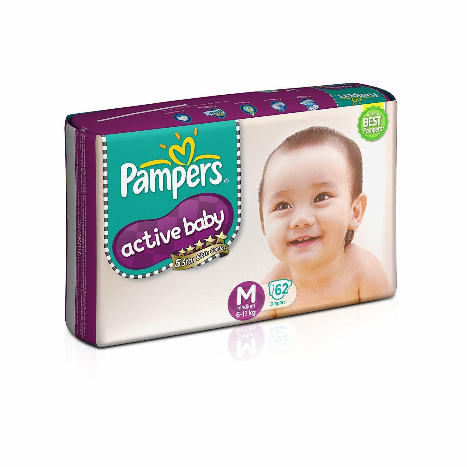 pampers active baby 3 62 szt