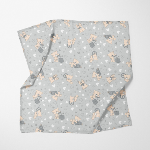 Bawełniana pieluszka dla niemowląt MISIE 75x75 cm