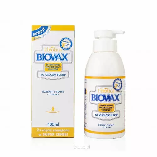 biovax intensywnie regenerujący szampon do włosów blond