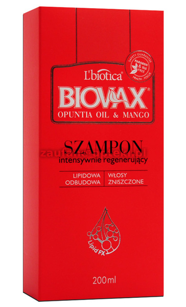 biovax opuntia oil & mango szampon intensywnie regenerujący