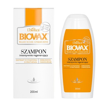 biovax szampon intensywnie regenerujący do włosów suchych zniszczonych 200 ml