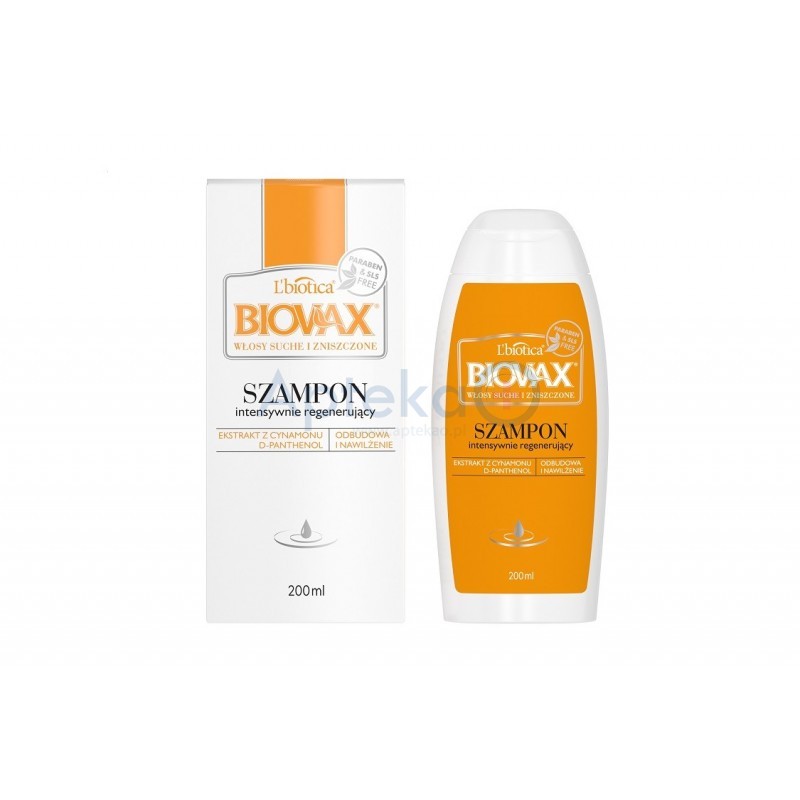 biovax szampon intensywnie regenerujący do włosów suchych zniszczonych 200 ml