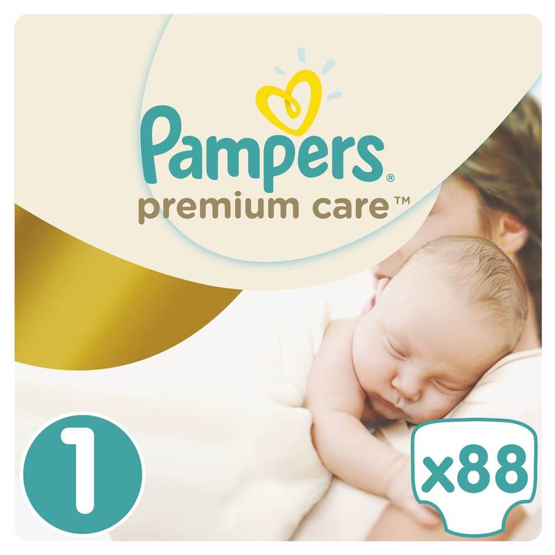 pampers premium care rozmiar 1 newborn 2-5 kg 88 pieluszek