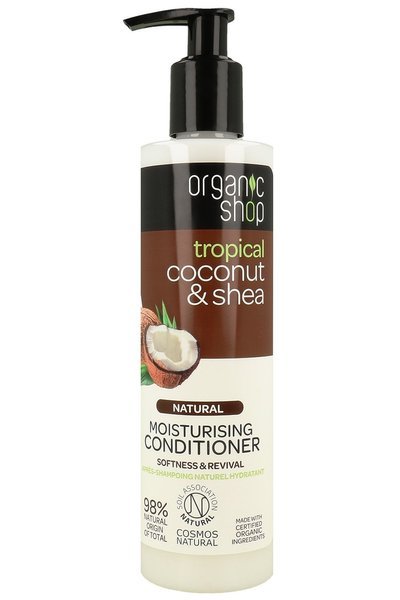 organic shop nawilżająca odżywka do włosów kokos i shea