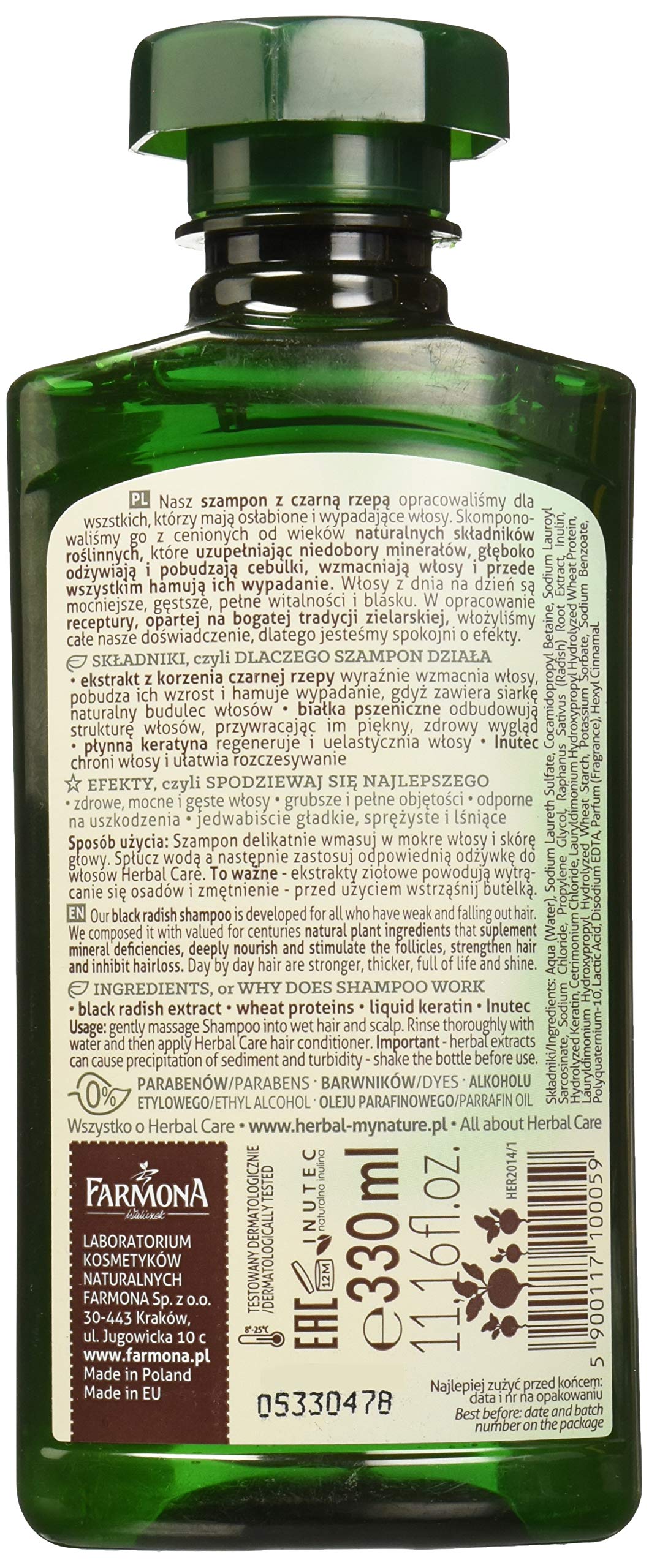 czy szampon czarna rzepa z herbal care ma silikon