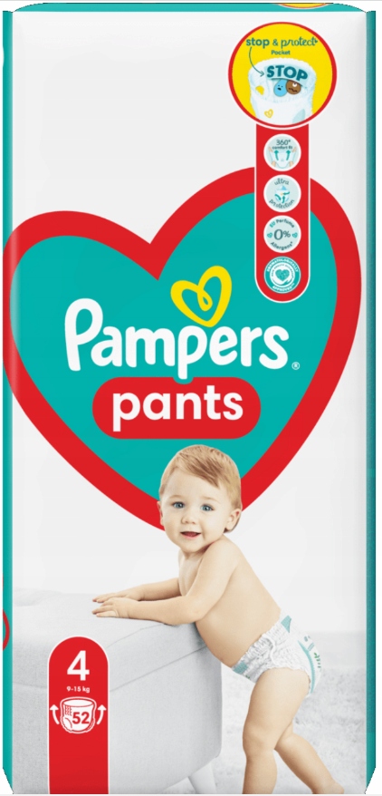 pieluchomajtki pampers 4 52 sztuki