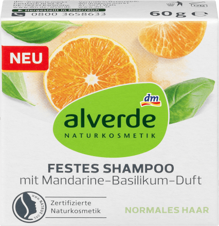 alverde stały szampon mandarine-basilikum